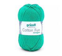 Gründl Wolle Cotton Fun - Wolle zum Häkeln - Strickgarn - Häkelgarn - Pflegeleicht und hautfreundlich - 100% Baumwolle - 1 Knäuel 50 g / 115 m - Nadelstärke 3-4 - Grasgrün