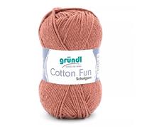 Gründl Wolle Cotton Fun - Wolle zum Häkeln - Strickgarn - Häkelgarn - Pflegeleicht und hautfreundlich - 100% Baumwolle - 1 Knäuel 50 g / 115 m - Nadelstärke 3-4 - Nougat