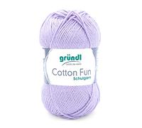 Gründl Wolle Cotton Fun - Wolle zum Häkeln - Strickgarn - Häkelgarn - Pflegeleicht und hautfreundlich - 100% Baumwolle - 1 Knäuel 50 g / 115 m - Nadelstärke 3-4 - Violett
