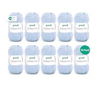 Gründl Cotton Fun Strickgarn/ Häkelgarn (weiches Garn aus 100% Baumwolle , OEKO-TEX zertifiziert, 50 g/115 m, Nadelstärke: 3-4, 10 Knäuel á 50 g), babyblau