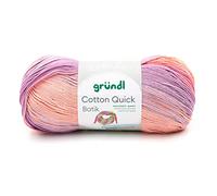 Gründl Wolle Cotton Quick Batik 1 x 100 g, Creme-rosa-lila-flieder