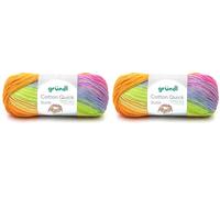Gründl Wolle Cotton Quick Batik 1 x 100 g, Orange-grün-blau-violett (Packung mit 2)