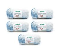 Gründl Wolle Cotton Quick Batik Strickgarn/Häkelgarn (Garn mit Farbverlauf aus 100% Baumwolle, OEKO-TEX zertifiziert, 100 g / 260 m, Nadelstärke: 3-4, 5 x 100 g), hellblau-mittelblau-dunkelblau