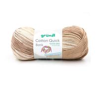 Gründl Wolle Cotton Quick Batik Strickgarn/Häkelgarn (Garn mit Farbverlauf aus 100% Baumwolle, OEKO-TEX zertifiziert, 100 g / 260 m, Nadelstärke: 3-4, 1 x 100 g), natur-braun-beige