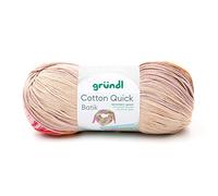 Gründl Wolle Cotton Quick Batik Strickgarn/Häkelgarn (Garn mit Farbverlauf aus 100% Baumwolle, OEKO-TEX zertifiziert, 100 g / 260 m, Nadelstärke: 3-4, 1 x 100 g), beigebraun-rosa-orange