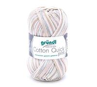 Gründl Wolle Cotton Quick print - dünn zum Häkeln mit Farbverlauf - Strickgarn - Glänzend und hautfreundlich - 100% Baumwolle - 1 Knäuel 50 g / 125 m - Nadelstärke 3-4 - Sand-rose