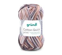 Gründl Cotton Quick print Garn, Baumwolle, Braun Multicolor, Ca. 125 m