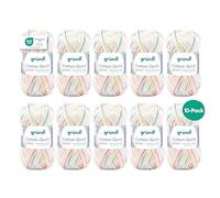 Gründl Cotton Quick Print Strickgarn/Häkelgarn (farbenfrohes Garn aus 100% Baumwolle, OEKO-TEX zertifiziert, Nadelstärke: 3 - 4) 10 x 50 g, Baby Multicolor