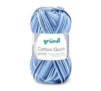 Gründl Wolle Cotton Quick print Häkelgarn 1 Knäuel 50 g, blau-marine-grau