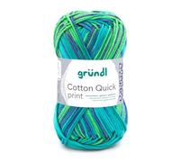 Gründl Garn Cotton Quick Print – 100% Baumwolle, ca. 125 m, Nadelstärke 3–4 – Blau-Marine-Grau-Mix