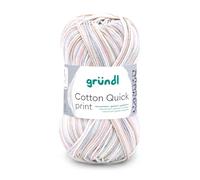 Gründl Wolle Cotton Quick print Häkelgarn 1 Knäuel 50 g, Sand-rose-