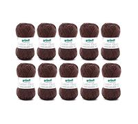 Gründl Wolle Cotton Quick uni - dünne Wolle zum Häkeln - Strickgarn - Häkelgarn - Glänzend und hautfreundlich - 100% Baumwolle - 10 Knäuel 50 g / 125 m - Nadelstärke 3-4 - Schokolade