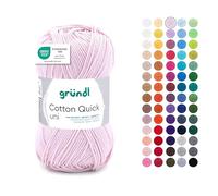 Gründl Garn Cotton Quick uni – Strick- und Häkelgarn, 100% Baumwolle, 50 g/125 m – Rose