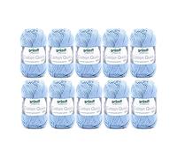 Gründl Cotton Quick Uni, Vorteilspack 10 Knäuel à 50 g (strapazierfähige Wolle, pflegeleichtes waschbares Garn aus 100 % Baumwolle, 50 g / 125 m, Nadelstärke: 3 - 4, 10 x 50 g), Himmelblau