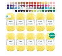 Gründl Cotton Quick Uni, Vorteilspack 10 Knäuel, Handstrickgarn, Baumwolle, Gelb, 29 x 12 x 7 cm, 1 Einheiten