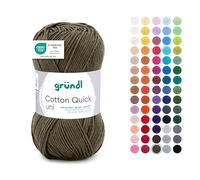 Gründl Wolle Cotton Quick uni Häkelgarn 1 Knäuel 50 g, schwarzgrün