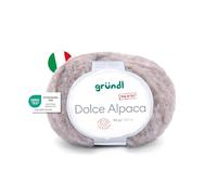 Gründl Wolle Dolce Alpaca - weiche Alpakawolle zum Stricken und Häkeln - Flauschig und wärmend - 55% Alpaka, 40% Merinowolle, 5% Polyamid - 1 Knäuel - 50 g / 100 m - Nadelstärke 6-7 - beige