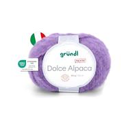 Gründl Wolle Dolce Alpaca - weiche Alpakawolle zum Stricken und Häkeln - Flauschig und wärmend - 55% Alpaka, 40% Merinowolle, 5% Polyamid - 1 Knäuel - 50 g / 100 m - Nadelstärke 6-7 - lila