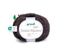 Gründl Wolle Dolce Alpaca - weiche Alpakawolle zum Stricken und Häkeln - Flauschig und wärmend - 55% Alpaka, 40% Merinowolle, 5% Polyamid - 1 Knäuel - 50 g / 100 m - Nadelstärke 6-7 - braun