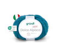 Gründl Wolle Dolce Alpaca - weiche Alpakawolle zum Stricken und Häkeln - Flauschig und wärmend - 55% Alpaka, 40% Merinowolle, 5% Polyamid - 1 Knäuel - 50 g / 100 m - Nadelstärke 6-7 - tintenblau