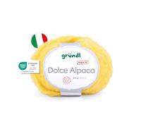 Gründl Wolle Dolce Alpaca - weiche Alpakawolle zum Stricken und Häkeln - Flauschig und wärmend - 55% Alpaka, 40% Merinowolle, 5% Polyamid - 1 Knäuel - 50 g / 100 m - Nadelstärke 6-7 - gelb