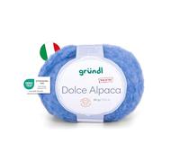Gründl Wolle Dolce Alpaca - weiche Alpakawolle zum Stricken und Häkeln - Flauschig und wärmend - 55% Alpaka, 40% Merinowolle, 5% Polyamid - 1 Knäuel - 50 g / 100 m - Nadelstärke 6-7 - himmelblau
