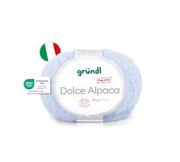 Gründl Wolle Dolce Alpaca - weiche Alpakawolle zum Stricken und Häkeln - Flauschig und wärmend - 55% Alpaka, 40% Merinowolle, 5% Polyamid - 1 Knäuel - 50 g / 100 m - Nadelstärke 6-7 - hellblau