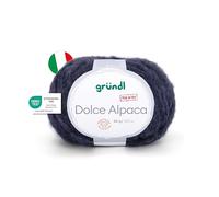 Gründl Wolle Dolce Alpaca - weiche Alpakawolle zum Stricken und Häkeln - Flauschig und wärmend - 55% Alpaka, 40% Merinowolle, 5% Polyamid - 1 Knäuel - 50 g / 100 m - Nadelstärke 6-7 - marine