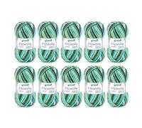 Gründl Color, Vorteilspack: 10 Knäuel à 50 g Filzwolle, Wolle, grün-schwarz-Mulitcolor, 31 x 32 x 6 cm