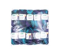 Gründl Wolle Filzwolle Spectra - Dicke Wolle zum Filzen in der Waschmaschine - Strickgarn- Weich und hautfreundlich - 100% Schurwolle - 10 Knäuel 100 g /100 m -Nadelstärke 8-9 - ocean multicolor