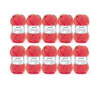 Gründl Wolle Filzwolle uni - Dicke Wolle zum Filzen in der Waschmaschine - Strickgarn zum Filzen - Weich und hautfreundlich - 100% Schurwolle - 10 Knäuel 50 g /50 m -Nadelstärke 8-9 - Orange