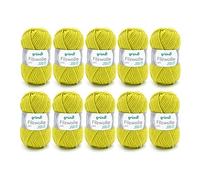 Gründl Wolle Filzwolle uni - Dicke Wolle zum Filzen in der Waschmaschine - Strickgarn zum Filzen - Weich und hautfreundlich - 100% Schurwolle - 10 Knäuel 50 g /50 m -Nadelstärke 8-9 - Limette