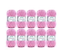 Gründl Wolle Filzwolle uni - Dicke Wolle zum Filzen in der Waschmaschine - Strickgarn zum Filzen - Weich und hautfreundlich - 100% Schurwolle - 10 Knäuel 50 g /50 m -Nadelstärke 8-9 - Rosa