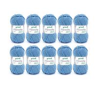 Gründl Wolle Filzwolle uni - Dicke Wolle zum Filzen in der Waschmaschine - Strickgarn zum Filzen - Weich und hautfreundlich - 100% Schurwolle - 10 Knäuel 50 g /50 m -Nadelstärke 8-9 - Taubenblau