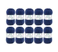 Gründl Wolle Filzwolle uni - Dicke Wolle zum Filzen in der Waschmaschine - Strickgarn zum Filzen - Weich und hautfreundlich - 100% Schurwolle - 10 Knäuel 50 g /50 m -Nadelstärke 8-9 - Marine