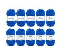 Gründl Wolle Filzwolle uni - Dicke Wolle zum Filzen in der Waschmaschine - Strickgarn zum Filzen - Weich und hautfreundlich - 100% Schurwolle - 10 Knäuel 50 g /50 m -Nadelstärke 8-9 - Royalblau