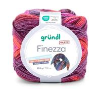 Gründl Wolle Finezza 200 g feuerrot-fuchsia-mauve-blaugrau 100g/8,50 Euro