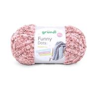 Gründl Wolle Funny Dots Strick- & Häkelgarn (weiches samtartiges Chenille-Garn aus 100% Polyester, 1 x 150 g / 60 m, Nadelstärke: 9-10), altrosa-beere-rosenholz