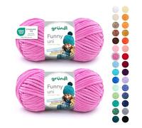 Gründl Wolle Funny uni - weiche Chenille Wolle zum Häkeln - Chenillegarn aus 100% Polyester, 2 Knäuel (100 g/ 120 m, Nadelstärke: 5-6) - Fuchsia