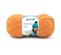 Gründl Wolle Funny uni - dicke weiche Chenille Wolle zum Häkeln - Häkelwolle - Strickwolle - Kuschelig und hautfreundlich - 100% Polyester - 1 Knäuel 100 g / 120 m - Nadelstärke 5-6 - Gelb