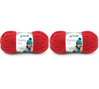 Gründl Wolle Funny uni - dicke weiche Chenille Wolle zum Häkeln - Häkelwolle - Strickwolle - Kuschelig und hautfreundlich - 100% Polyester - 1 Knäuel 100 g / 120 m - Nadelstärke 5-6 - Kirsche