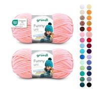 Gründl Wolle Funny uni - weiche Chenille Wolle zum Häkeln - Chenillegarn aus 100% Polyester, 2 Knäuel (100 g/ 120 m, Nadelstärke: 5-6) - Aprikose