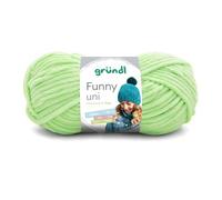 Gründl Funny uni Strick- & Häkelgarn (samtartiges Chenille-Garn aus 100% Polyester, 100 g / 120 m, Nadelstärke: 5-6, 1 x 100 g), hellgrün