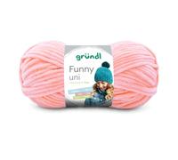 Gründl Wolle Funny uni - dicke weiche Chenille Wolle zum Häkeln - Häkelwolle - Strickwolle - Kuschelig und hautfreundlich - 100% Polyester - 1 Knäuel 100 g / 120 m - Nadelstärke 5-6 - Aprikose
