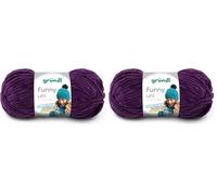 Gründl Wolle Funny uni - weiche Chenille Wolle zum Häkeln - Kuschelig und hautfreundlich - 100% Polyester - 1 Knäuel 100 g / 120 m - Nadelstärke 5-6 - aubergine (Packung mit 2)