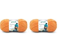 Gründl Wolle Funny uni - weiche Chenille Wolle zum Häkeln - Kuschelig und hautfreundlich - 100% Polyester - 1 Knäuel 100 g / 120 m - Nadelstärke 5-6 - safran (Packung mit 2)