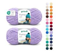 Gründl Wolle Funny uni - weiche Chenille Wolle zum Häkeln - Chenillegarn aus 100% Polyester, 2 Knäuel (100 g/ 120 m, Nadelstärke: 5-6) - lavendel
