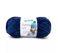 Gründl Wolle Funny uni - weiche Chenille Wolle zum Häkeln - Kuschelig und hautfreundlich - 100% Polyester - 1 Knäuel 100 g / 120 m - Nadelstärke 5-6 - navy