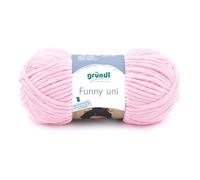 Gründl Wolle Funny uni - weiche Chenille Wolle zum Häkeln - Kuschelig und hautfreundlich - 100% Polyester - 1 Knäuel 100 g / 120 m - Nadelstärke 5-6 - pastellrosa