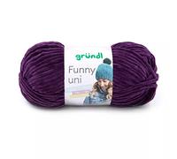 Gründl Wolle Funny uni - weiche Chenille Wolle zum Häkeln - Kuschelig und hautfreundlich - 100% Polyester - 1 Knäuel 100 g / 120 m - Nadelstärke 5-6 - aubergine